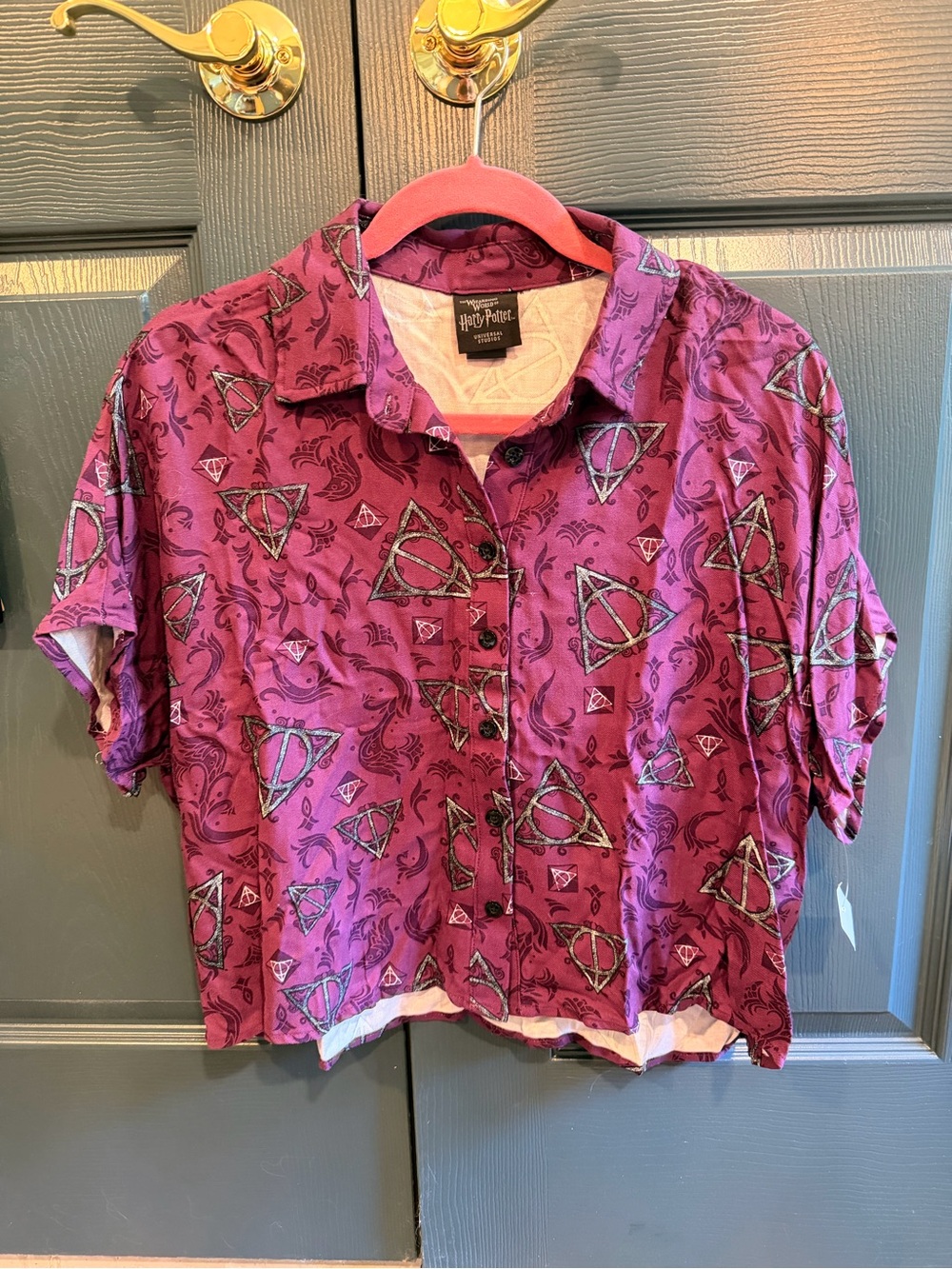 Warner Bros. Kids' Purple Short-Sleeve Button-Up Shirt
